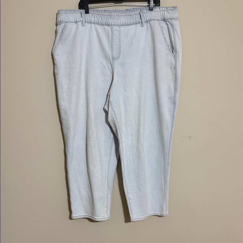 Lane Bryant Light Bleu jean women 20 high rise boyfriend capri office casual Y2K